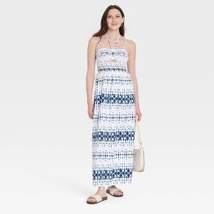 Universal Thread Women's Smocked Cut-Out Maxi Dress